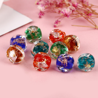 Glass beads Japanese gold foil Glass beads blanks Glass beads loose beads diy necklace bracelet accessories wholesale