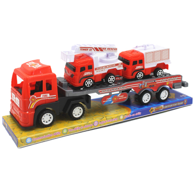 Early Education Educational Inertia Trailer Engineering Vehicle Children's Simulation Mini Aerial Ladder Truck Fire Truck Toy
