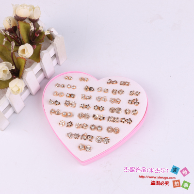 Pink heart box stud point drill stud fashion stud Michael