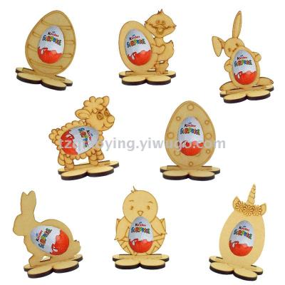 Manufacturers direct wooden Easter chocolate shelf eggs rabbit chicken chocolate shelf chocolate display