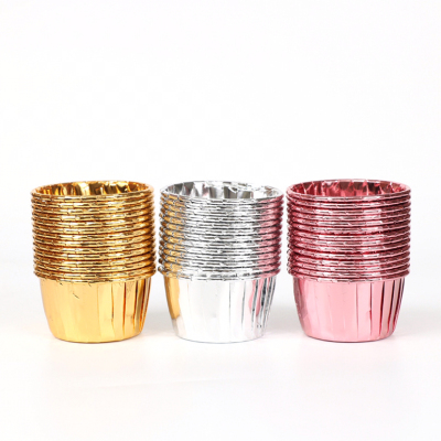 Cake Cup, Machine Production Cup Roll Mouth Cup Gold and Silver Paper Cup Aluminum Foil Cake Cup Cake Cup Paper Cups Cake Tray Anti-Oil Paper Cup Saucer