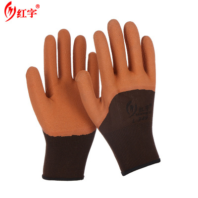 13 needle foaming labor protection gloves site work protection, nylon latex gloves, wear - resistant hand protection, wholesale