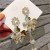 Korean Style Fashion Ear Jewelry Silver Needle Gold Flower Crystal Asymmetric Spring Stud Earrings for Women