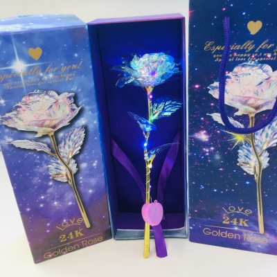 New 24-karat luminous gold roses with light roses valentine's day gift manufacturers direct sales