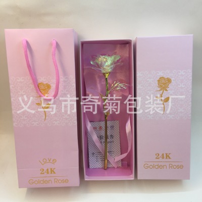 24k new bioluminescent gold leaf rose rose valentine's day creative gift manufacturers direct sales