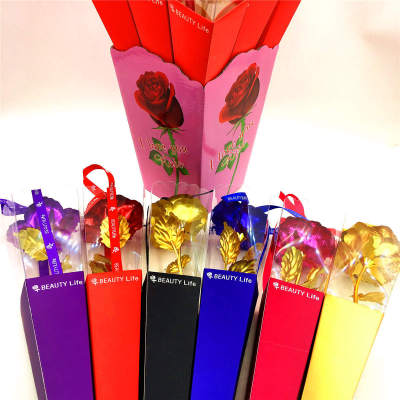 Single 24-karat gold leaf rose valentine's day gift creative practical gift manufacturers direct sales