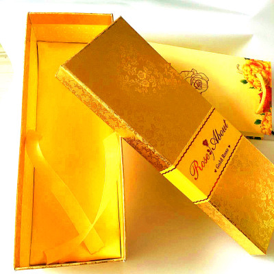 24k gold leaf rose gold rose special gift box high-end gift box + handbag manufacturer direct sales