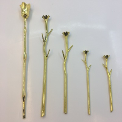 Gold leaf rose rod 24k Gold leaf carnation flower rod 24k Gold rod plating manufacturers direct sales