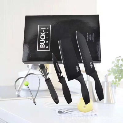 Kitchen Knife Black Knife Set Gift Knife Stainless Steel Knife Five-Piece Set Household Kitchen Knife Set