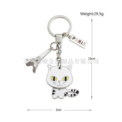 Creative Hot Sale French Kitten Tourist Souvenir Keychain Gift Factory Direct Sales Wholesale Graphic Customization