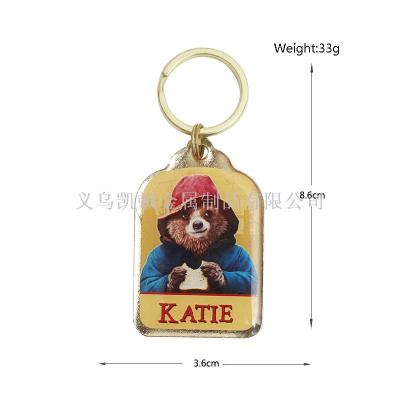 Aliexpress hot style creative lovely Paddington bear key chain pendant fashion ladies luggage pendant custom wholesale