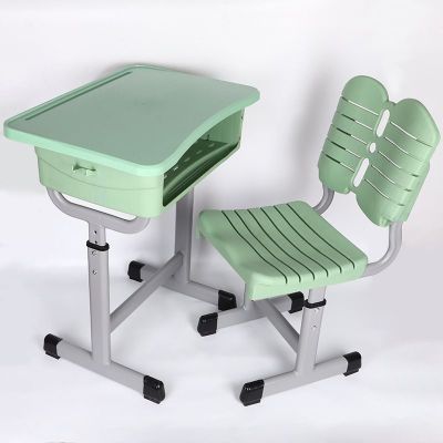 Factory Direct Customized Primary and Secondary School Plastic Adjustable Student Desk & Chair Home Children's Desk Training Class Table and Chair