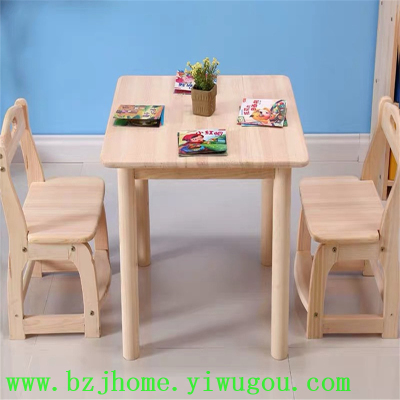 Safe protection solid wood children's desk and chair set kindergarten learning desk baby desk games table home