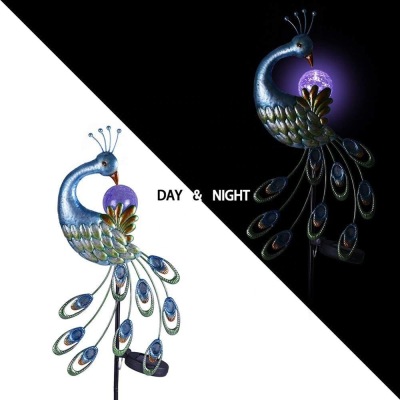 Amazon hot style solar energy peacock iron lamp LED peacock iron courtyard lamp peacock lawn lamp