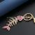 Factory Direct Sales New Product Cute with Diamonds Smart Fishbone Keychain Fashion Bag Bag Charm Customized Gift Key Chain