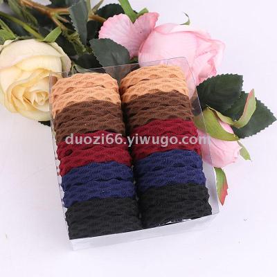 Thick Korean high stretch jacquard towel rubber band simple no seam head rope female hair rope hair ring
