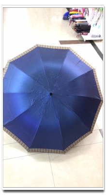Business Classic Color Plastic Large Umbrella Surface Stitching Plaid Double Parasol Folding Umbrella