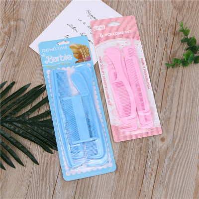 6 pieces of plastic comb for home decoration wear makeup big tooth hair comb set