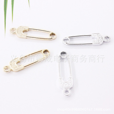 New link pin double hanging accessories diy fashion pin uv plating metal accessories manufacturers direct