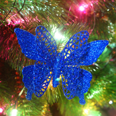 Christmas tree pendant spring onion powder Christmas butterfly Christmas craft Christmas pendant decoration