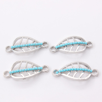 New clothing accessories diy electroplating double hanging leaf point drill accessories material bracelet accessories