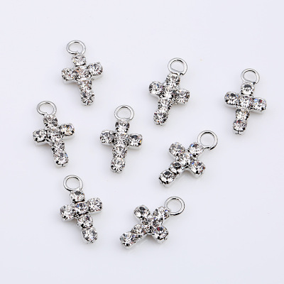 Manufacturers wholesale DIY metal accessories crucifix diamond necklace pendant fashion various types of earrings accessories