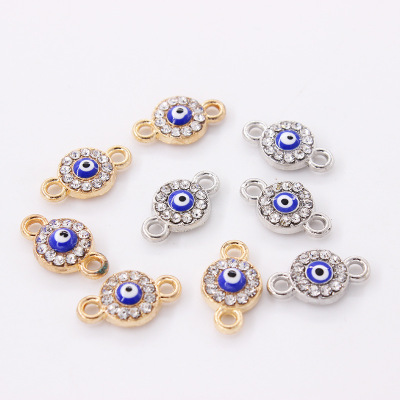 Manufacturers wholesale diy bracelet accessories circular point drilling oil evil eye accessories circular accessories