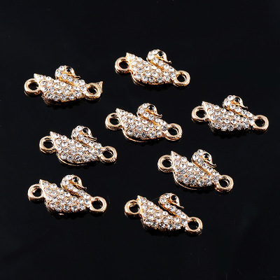 Manufacturers wholesale fashion accessories swan DIY bracelet connection metal point diamond accessories customization