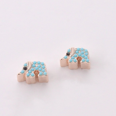 Manufacturer wholesale new diy small elephant pendant single pendant plating metal bracelet necklace pendant pendant accessories