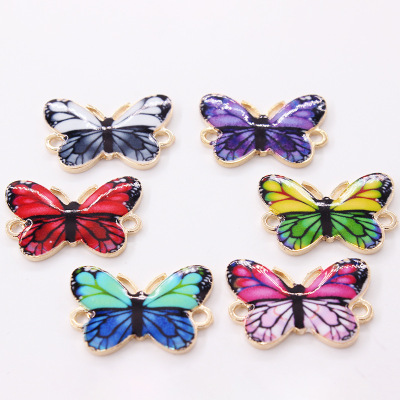 Manufacturers wholesale 2018 fashion diy accessories color butterfly pattern alloy oil dripping accessories