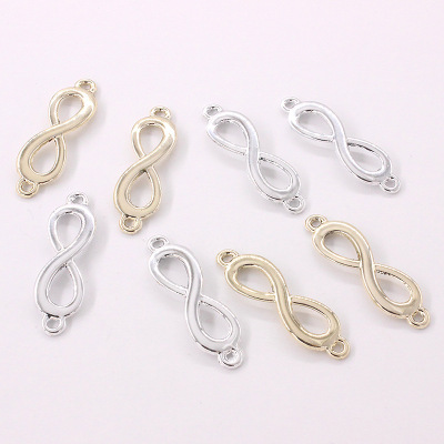 New link gold and silver double hanging accessories diy fashion figure 8 uv metal pendant accessories hanging