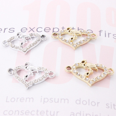 Manufacturers wholesale fashion metal point drill accessories custom love flamingo bracelet accessories can be customized wholesale
