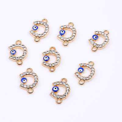 New c-shape electroplating blue eyes with diamond clothing jewelry necklace bracelet accessories manufacturers wholesale k gold electroplating