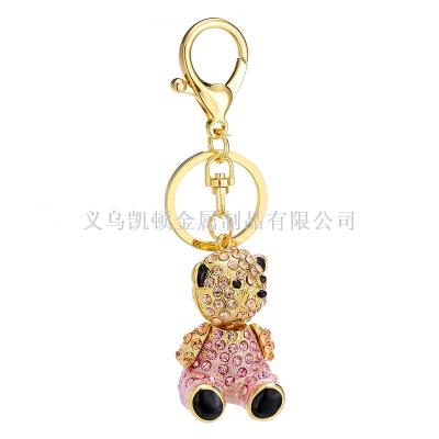 Korean Best-Selling Bear Rhinestone Keychain Bag Exquisite Animal Small Pendant Birthday Gift Factory Direct Sales
