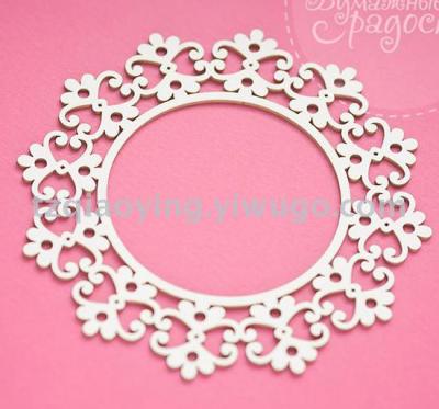 Album clip DIY accessories laser wood round pattern frame