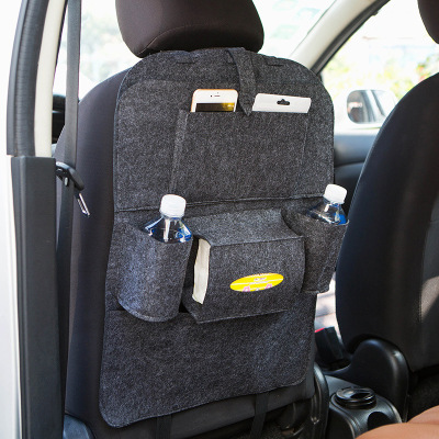 Automobile multi-function seat felt storage and hanging bag sundry car seat back bag