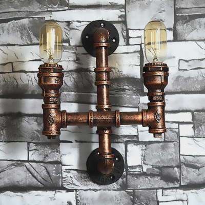 European wall lamp handmade metal hanging lamp creative water pipe lamp guest room corridor decorative lamps