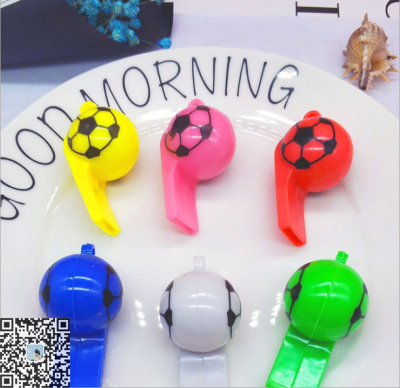 Children's holiday gifts soccer various shapes plastic whistles props toys school start play whistle