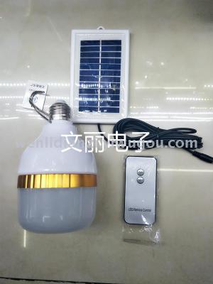 New solar panel charging bulb bulb night market lamp remote control lamp emergency lamp corridor light