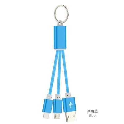 Pack wheat youpin key chain two-in-one aluminum alloy nylon data cable for apple android phones