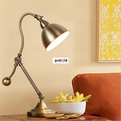 American Country Iron Lamp Nordic Simple European Style Retro Living Room Bedroom Bedside Study Table Lamp Decorative Lamps