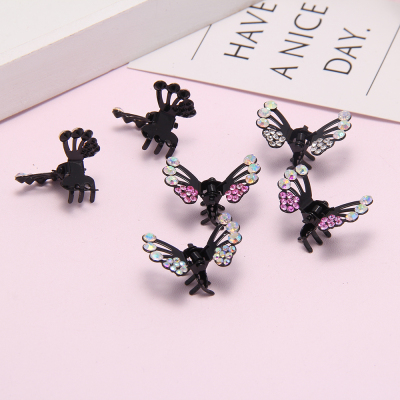 New Korean Children's Hair Accessories Hair Style Colorized Butterfly Small Clip Rhinestone Headdress Small Claw Clip Jewelry Wholesale