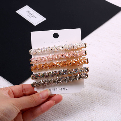 New Rhinestone Barrettes Bling Diamond Pin Student Fashion Korean Bang Clip Decorative Hair Clip Barrettes Hot Sale