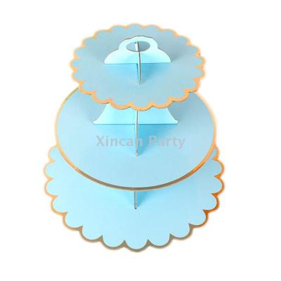 Three layers of paper gilding cake shelf birthday party dress up supplies exhibition dessert shelf holiday supplies