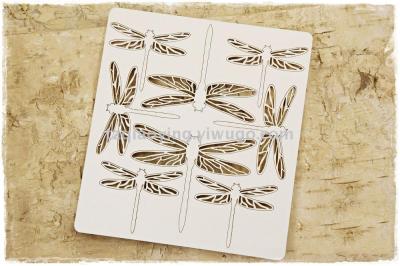 Wood cartoon dragonfly wood pieces diy accessories materials wood crafts primary color wood pieces
