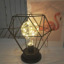 Nordic ins simple creative iron diamond shape lamp copper wire lamp