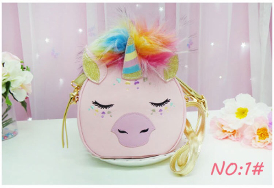 Foreign trade best - shot the children 's bags express cartoon embroidered the rainbow unicorn bags high quality leather fashion bags