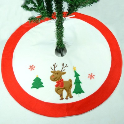 Christmas Tree Skirt Wholesale 90cm Tree Apron Santa Claus Tree Skirt Brushed Patch Christmas Tree Decorations