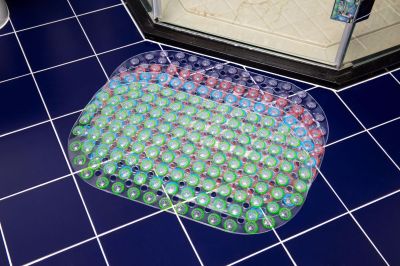 Creative color transparent PVC beads non-slip bathroom mat hotel shower room toilet suction pad wholesale