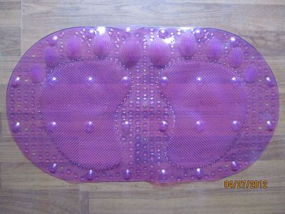 Bathroom non-slip mat bath shower through color oval small bubble feet with suction cup massage pad wholesale